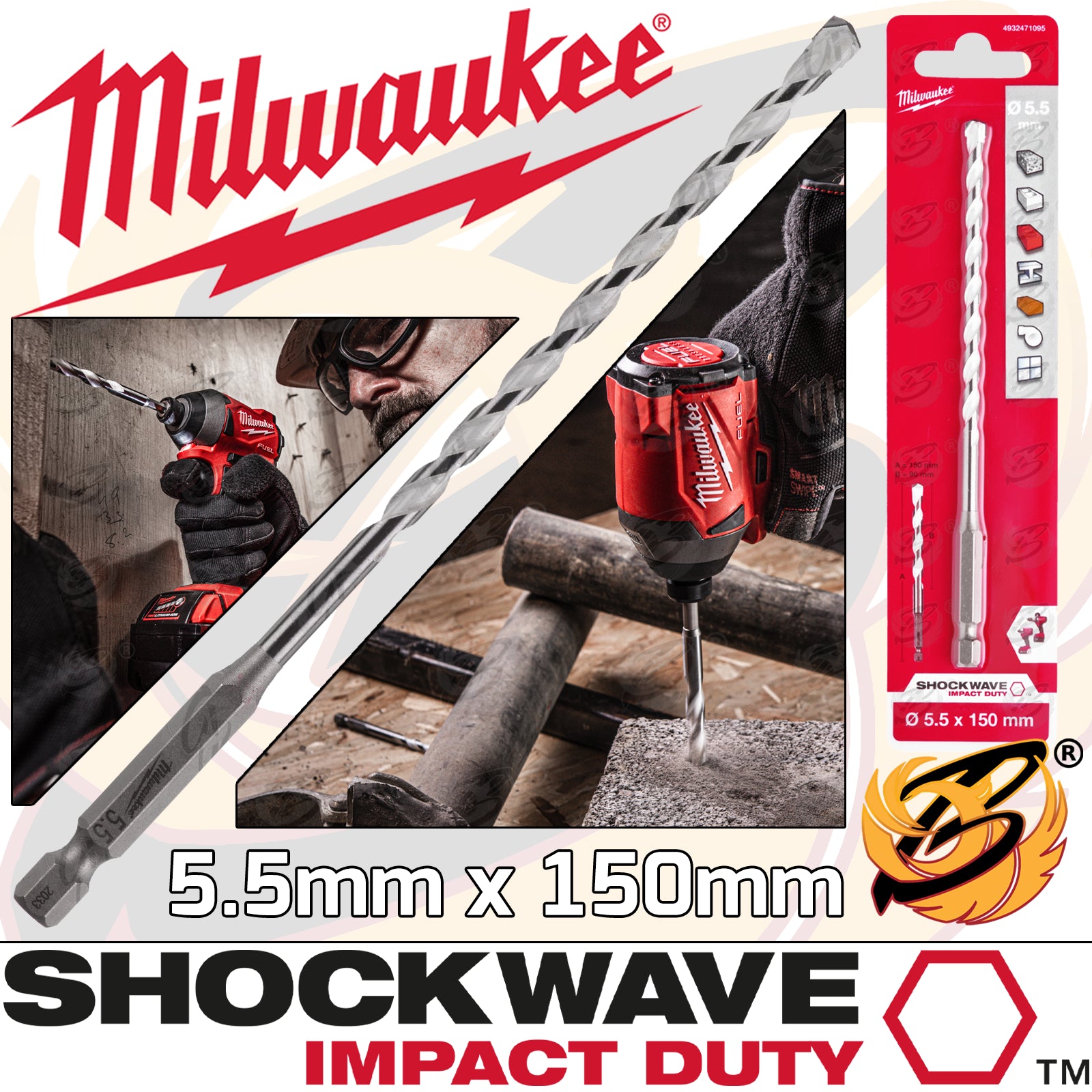 MILWAUKEE 5.5mm x 150mm MULTI MATERIAL DRILL BIT