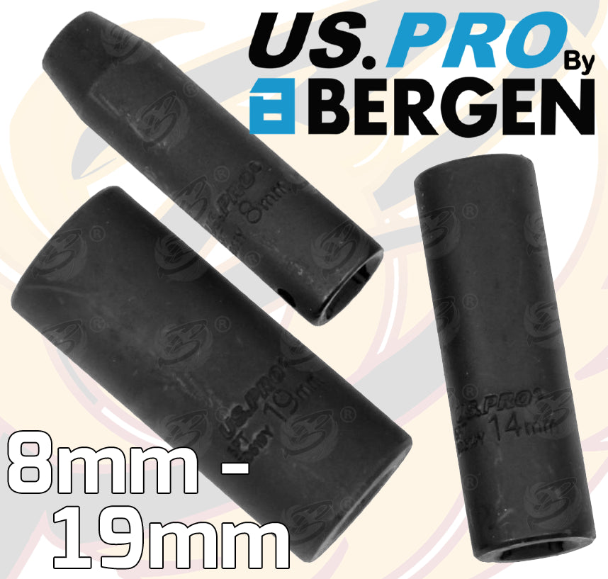 US PRO 8PCS 3/8" DRIVE 6 POINT DEEP IMPACT SOCKETS 8MM - 19MM