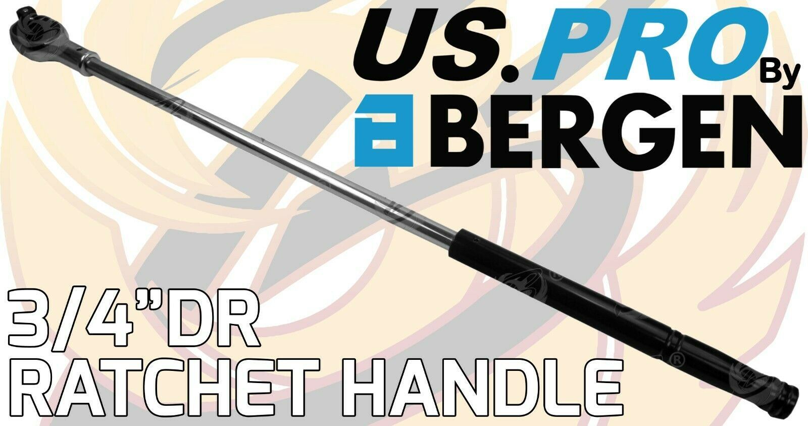 US PRO 3/4" DRIVE 24 TOOTH 1000MM LONG RATCHET HANDLE & 17MM 6 POINT DEEP IMPACT SOCKET