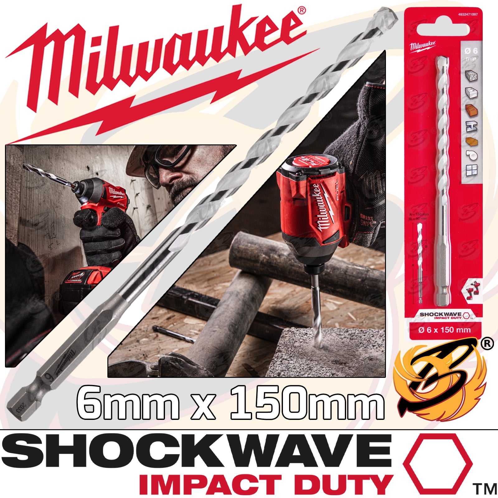 MILWAUKEE 6mm x 150mm MULTI MATERIAL DRILL BIT