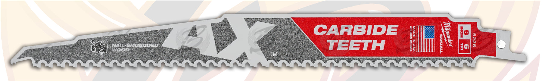 MILWAUKEE SAWZALL RECIPROCATING SAW BLADE 230mm x 5TPI TCT WOOD SAW BLADES ( THE AX )