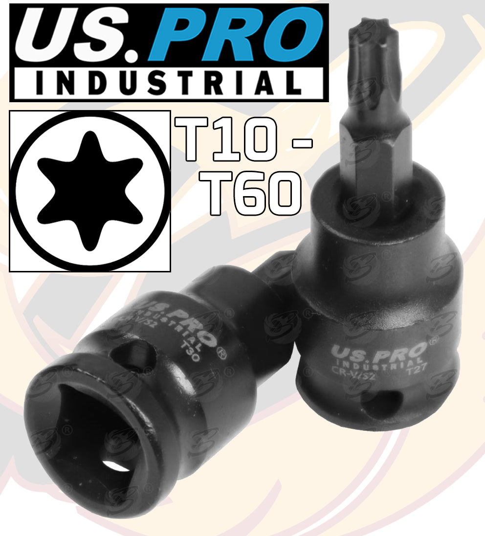 US PRO INDUSTRIAL 11PCS 3/8" DRIVE IMPACT TORX BIT SOCKETS T10 - T60