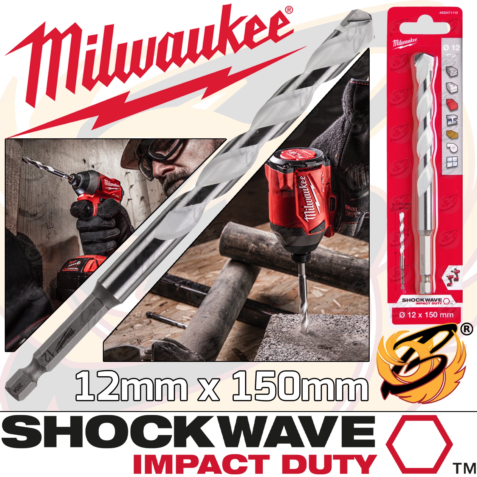 MILWAUKEE 12mm x 150mm MULTI MATERIAL DRILL BIT