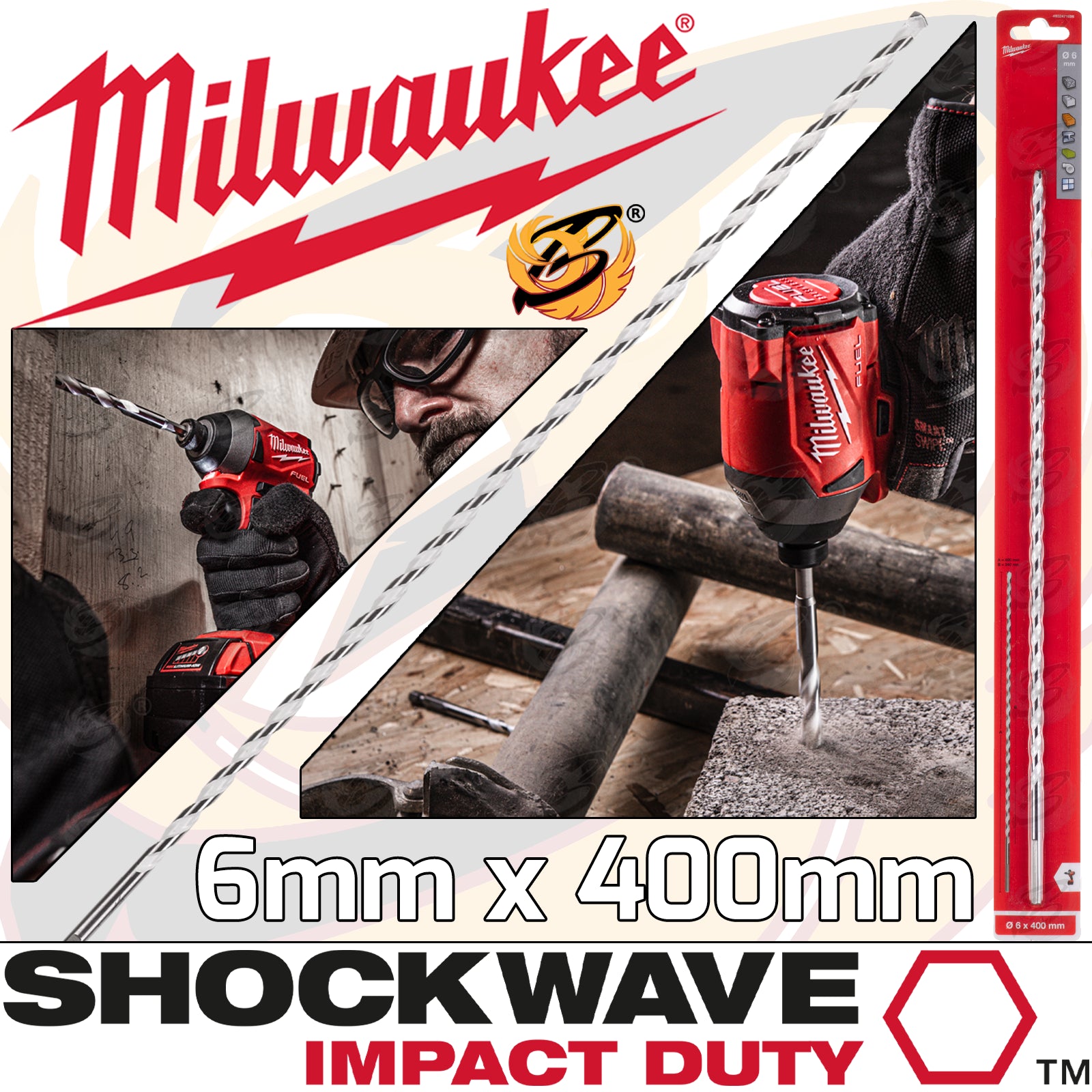 MILWAUKEE 6mm x 400mm MULTI MATERIAL DRILL BIT