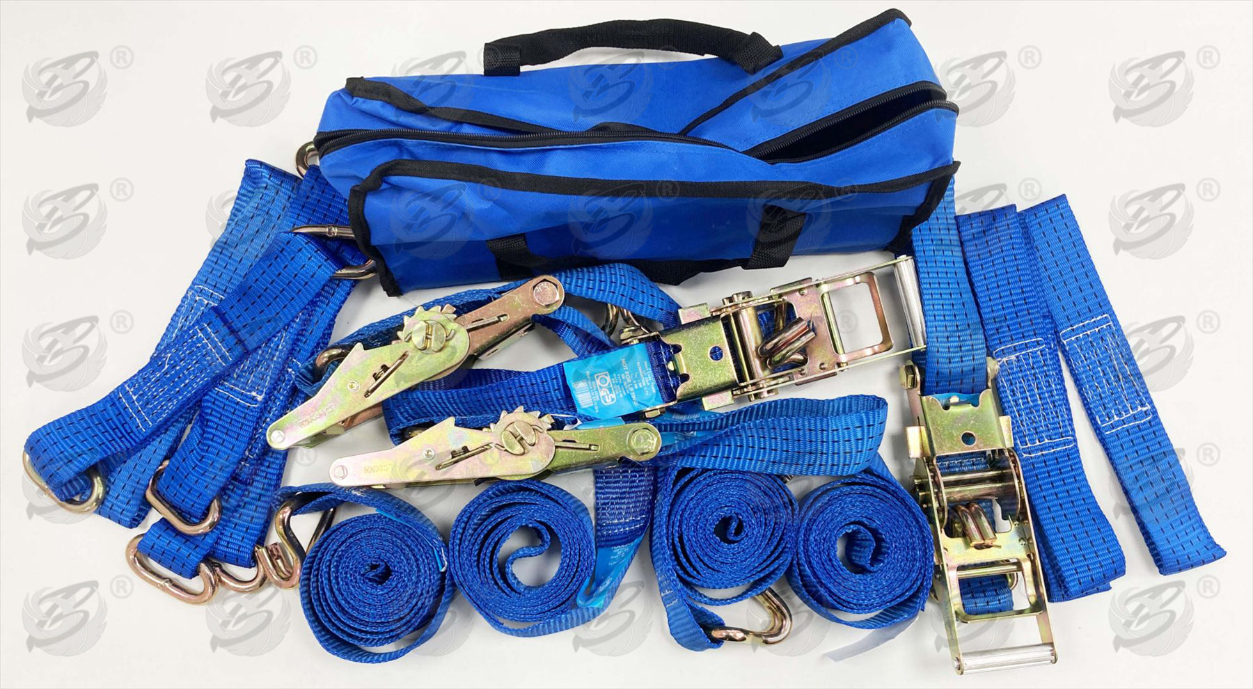 TOOLZONE 16PCS RATCHET STRAP / TIE DOWN SET ( CAR TRANSPORTER SET )