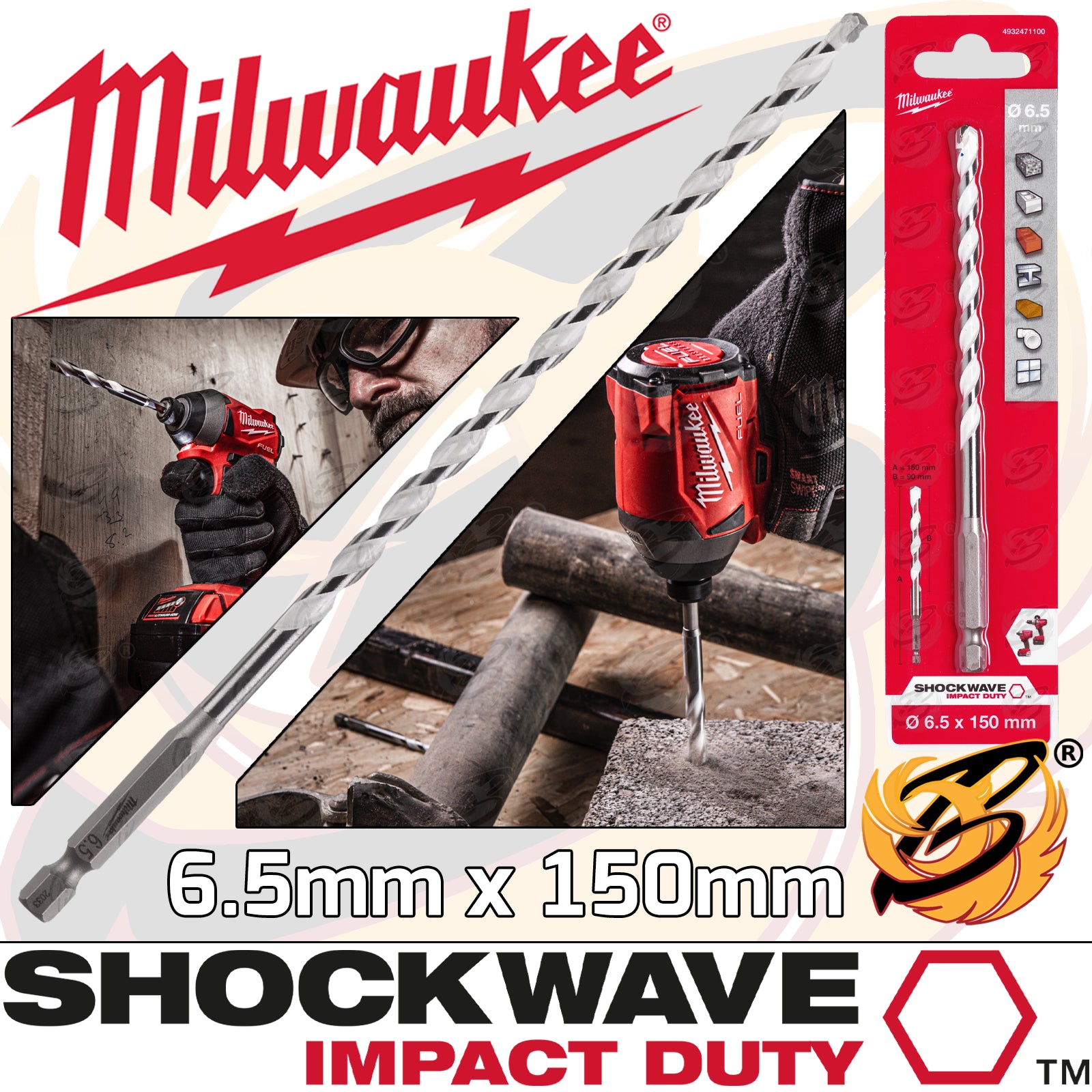 MILWAUKEE 6.5mm x 150mm MULTI MATERIAL DRILL BIT
