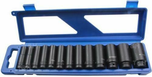 US PRO 1/2" DRIVE 24" LONG BREAKER BAR & 13PCS 6 POINT DEEP IMPACT SOCKETS 13MM - 32MM