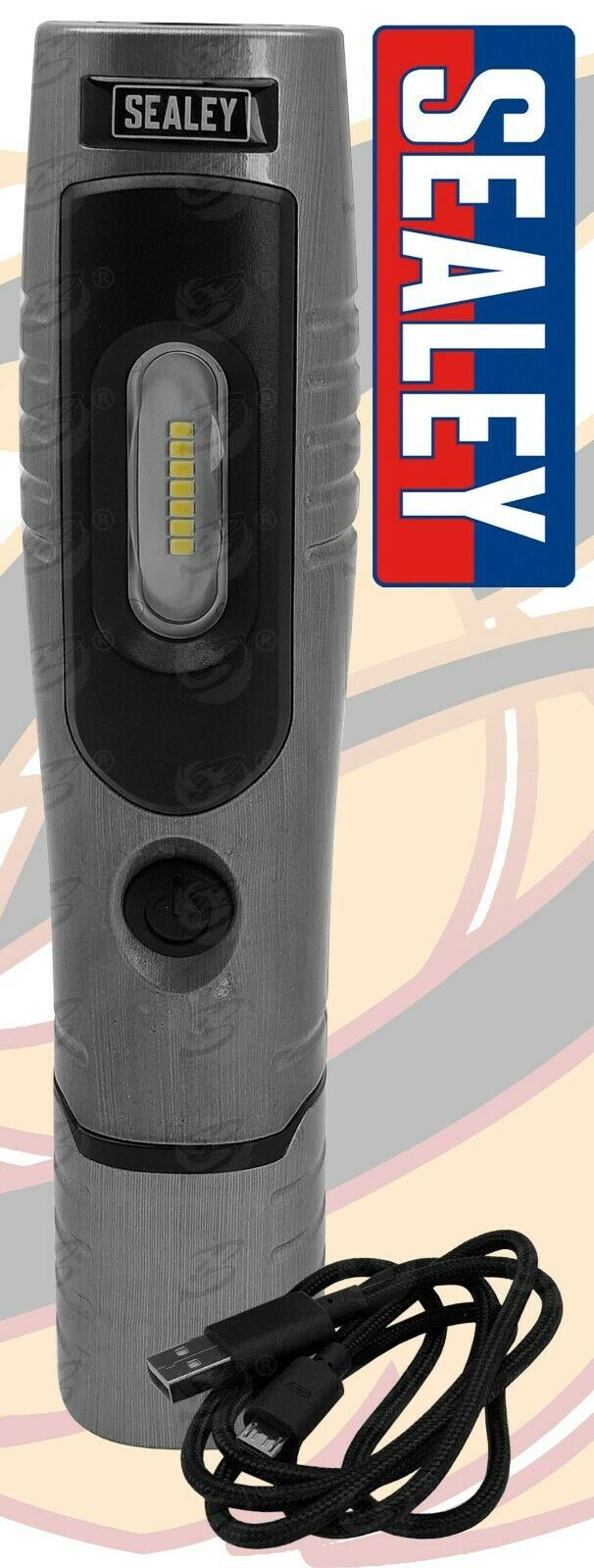 SEALEY RECHARGEABLE SMD LED LI - ION WORK LIGHT ( BRUSHED ALUMINIUM )