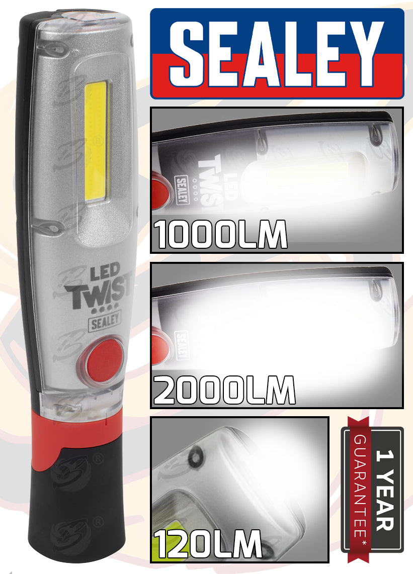 SEALEY RECHARGEABLE COB LED LI - ION WORK LIGHT ( 2000LM )