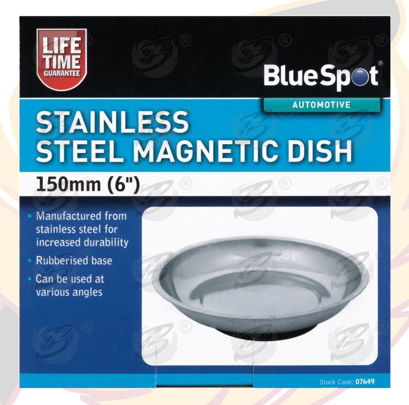 BLUESPOT 6" ROUND STAINLESS STEEL MAGNETIC PARTS TRAY