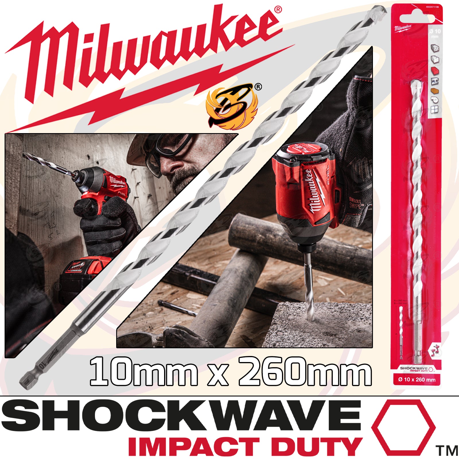 MILWAUKEE 10mm x 260mm MULTI MATERIAL DRILL BIT