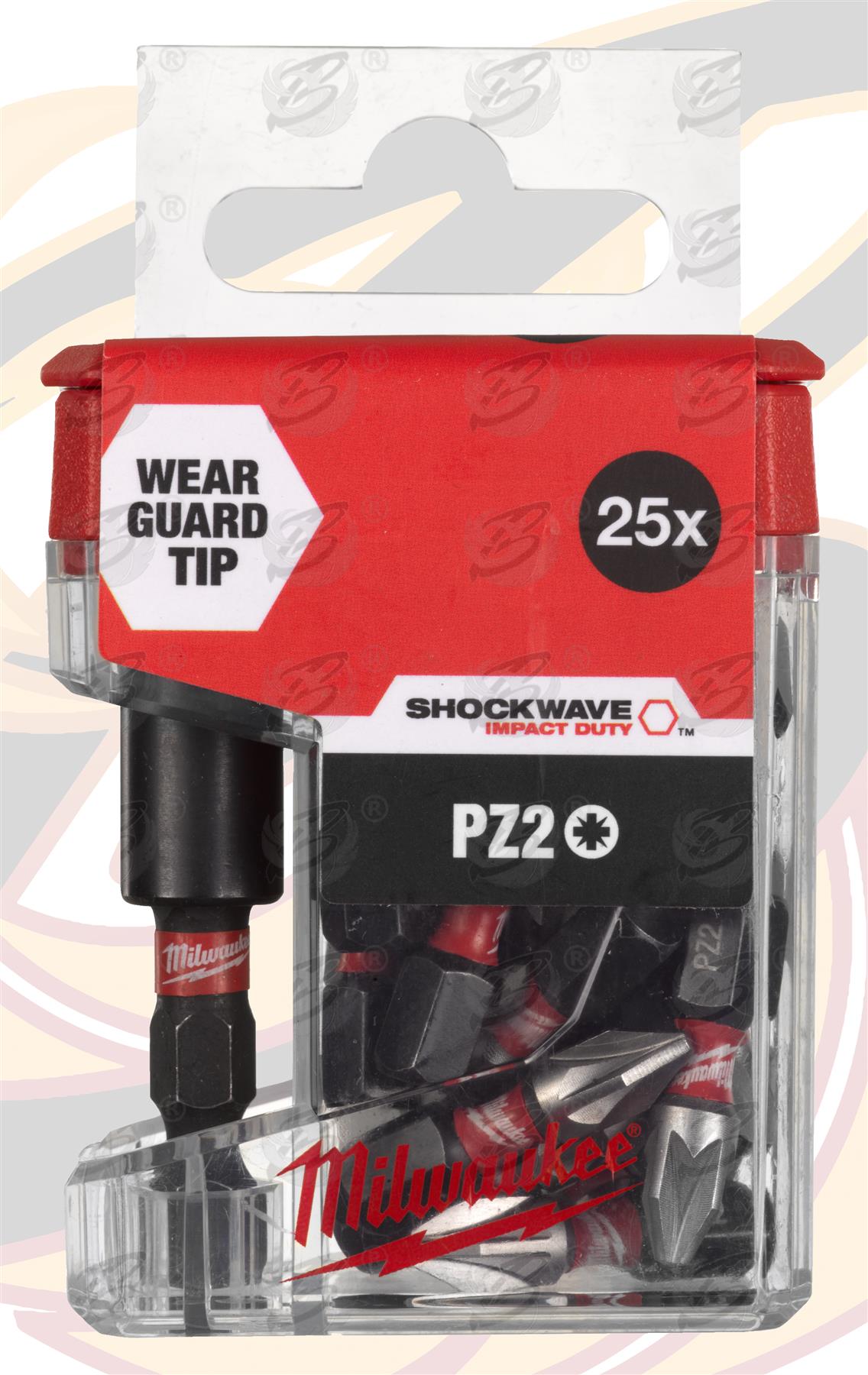 MILWAUKEE 26PCS POZI IMPACT BITS & MAGNETIC BIT HOLDER ( x 5 TUBS )