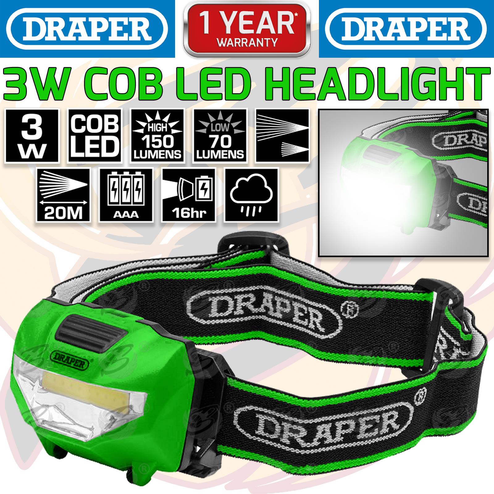 DRAPER COB LED HEADLIGHT ( GREEN )