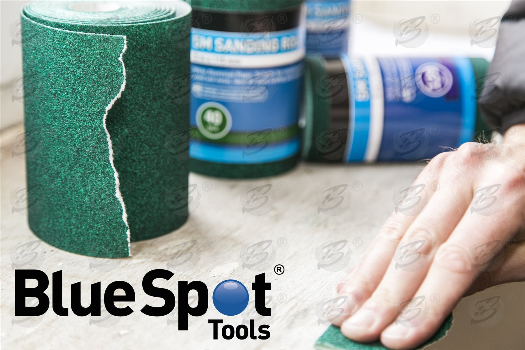 BLUESPOT 120 GRIT SANDING ROLL ( 5M x 115MM ) ( 6 ROLLS )