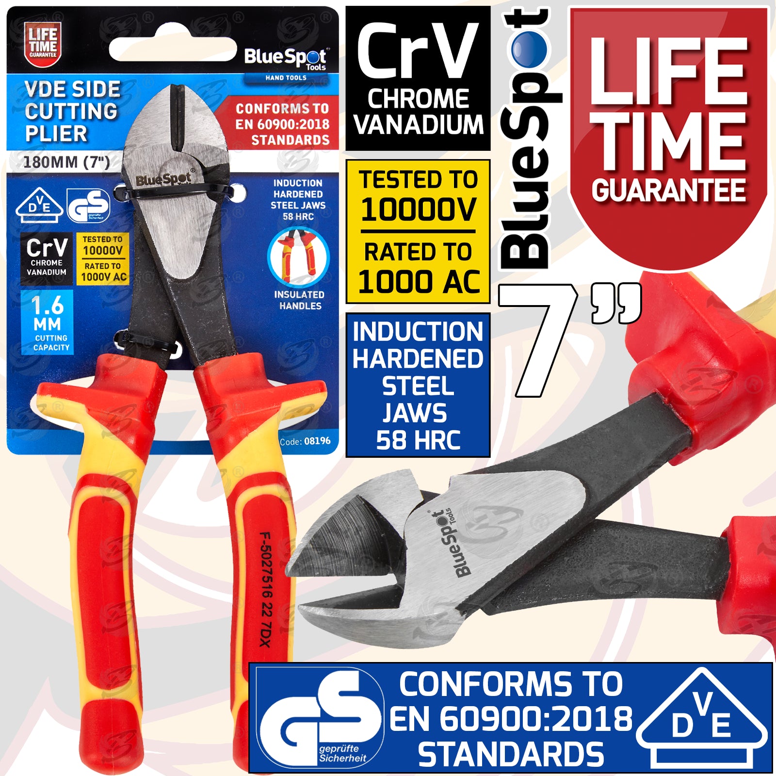 BLUESPOT VDE SIDE CUTTERS PLIERS