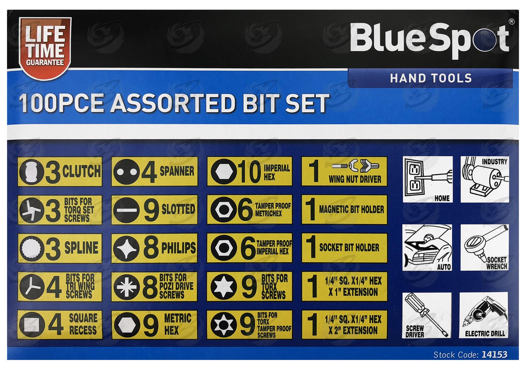 BLUESPOT 100PCS SECURITY SCREWDRIVER BIT SET