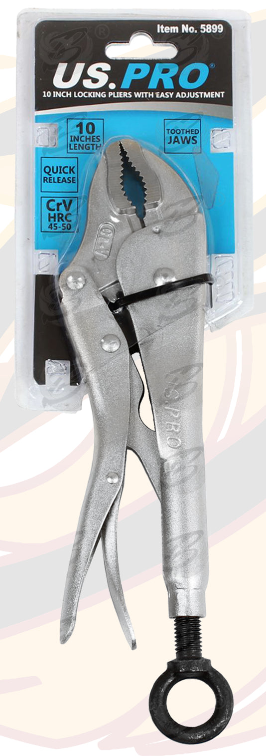 US PRO 10" CURVED JAW LOCKING PLIER WITH EASY ADJUSTMENT