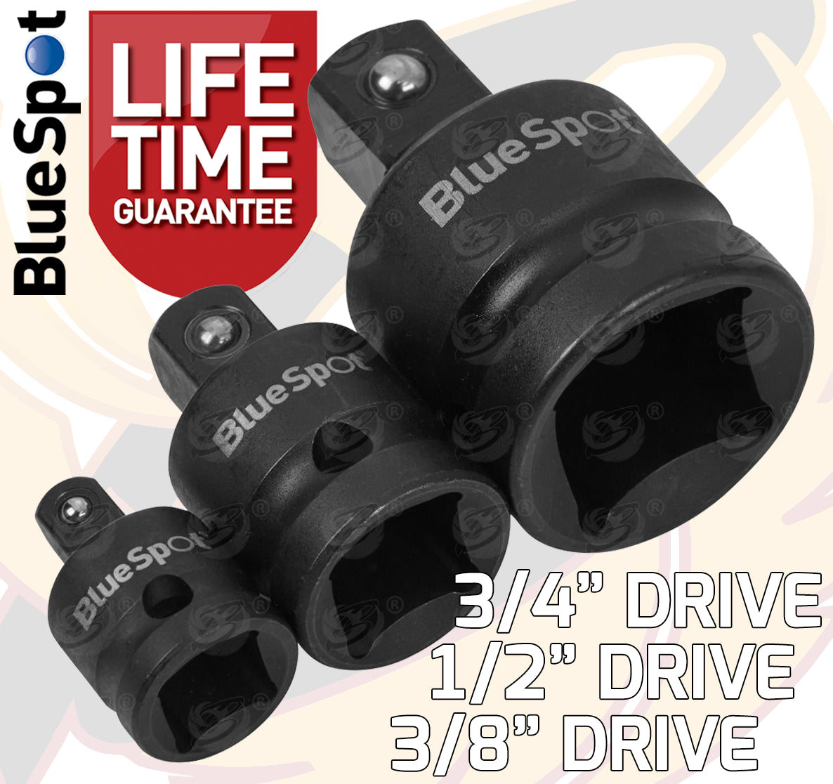 BLUESPOT 3PCS IMPACT STEP DOWN ADAPTER SET ( 3/4" - 1/4" )