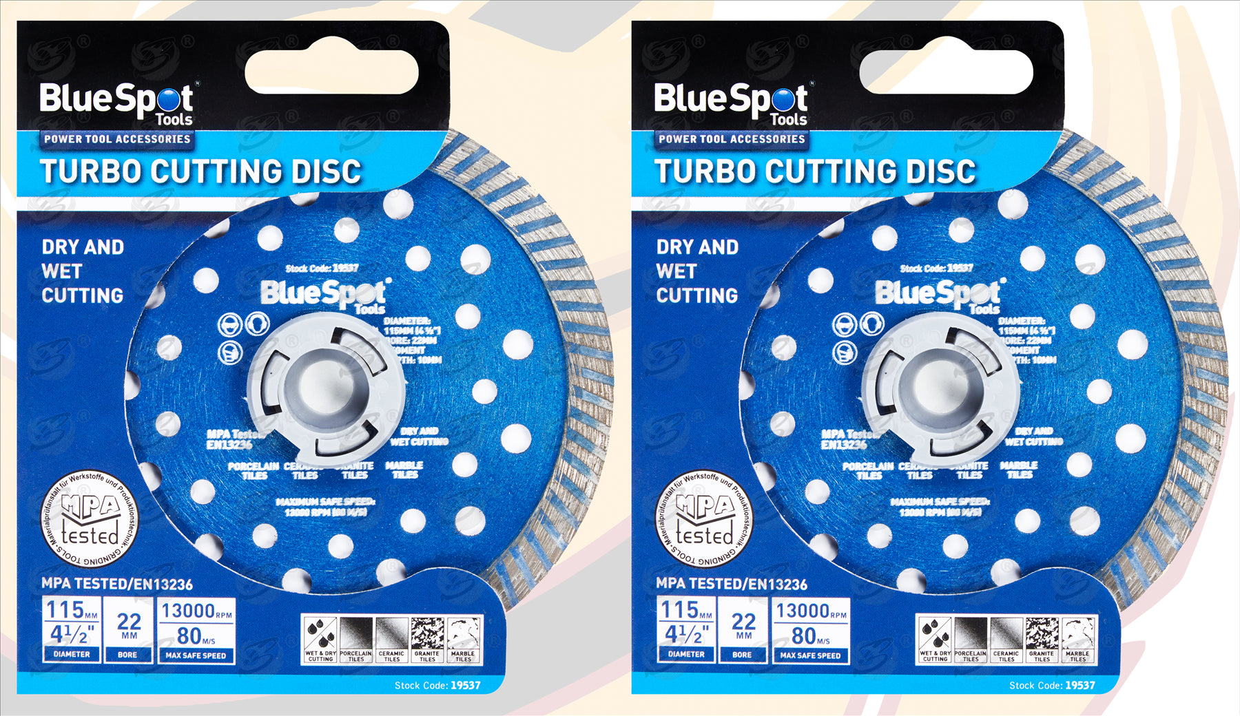 BLUESPOT 4.5" / 115MM TURBO DIAMOND CUTTING DISC ( X 2 )