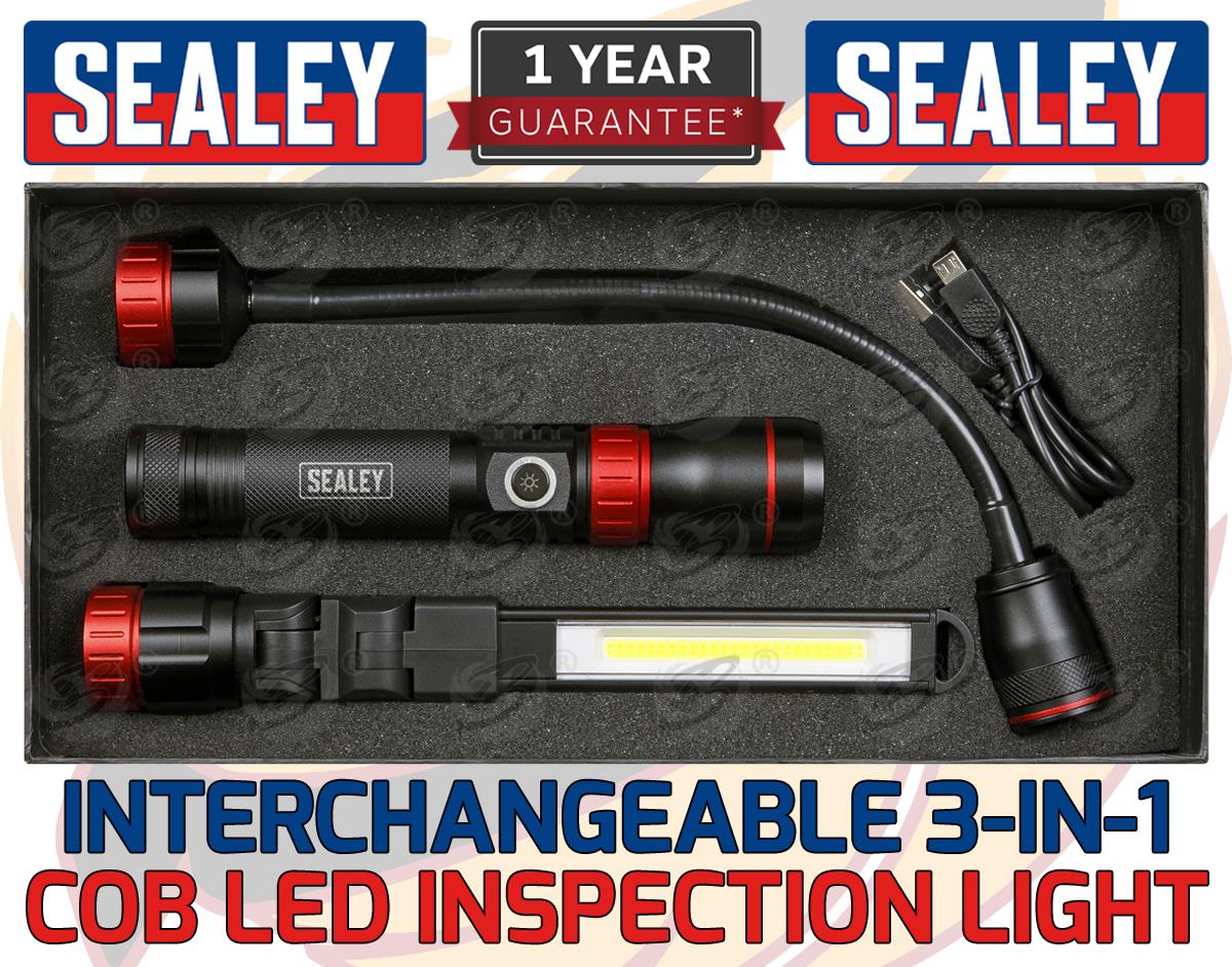 SEALEY RECHARGEABLE COB LED INTERCHANGEABLE WORK LIGHT
