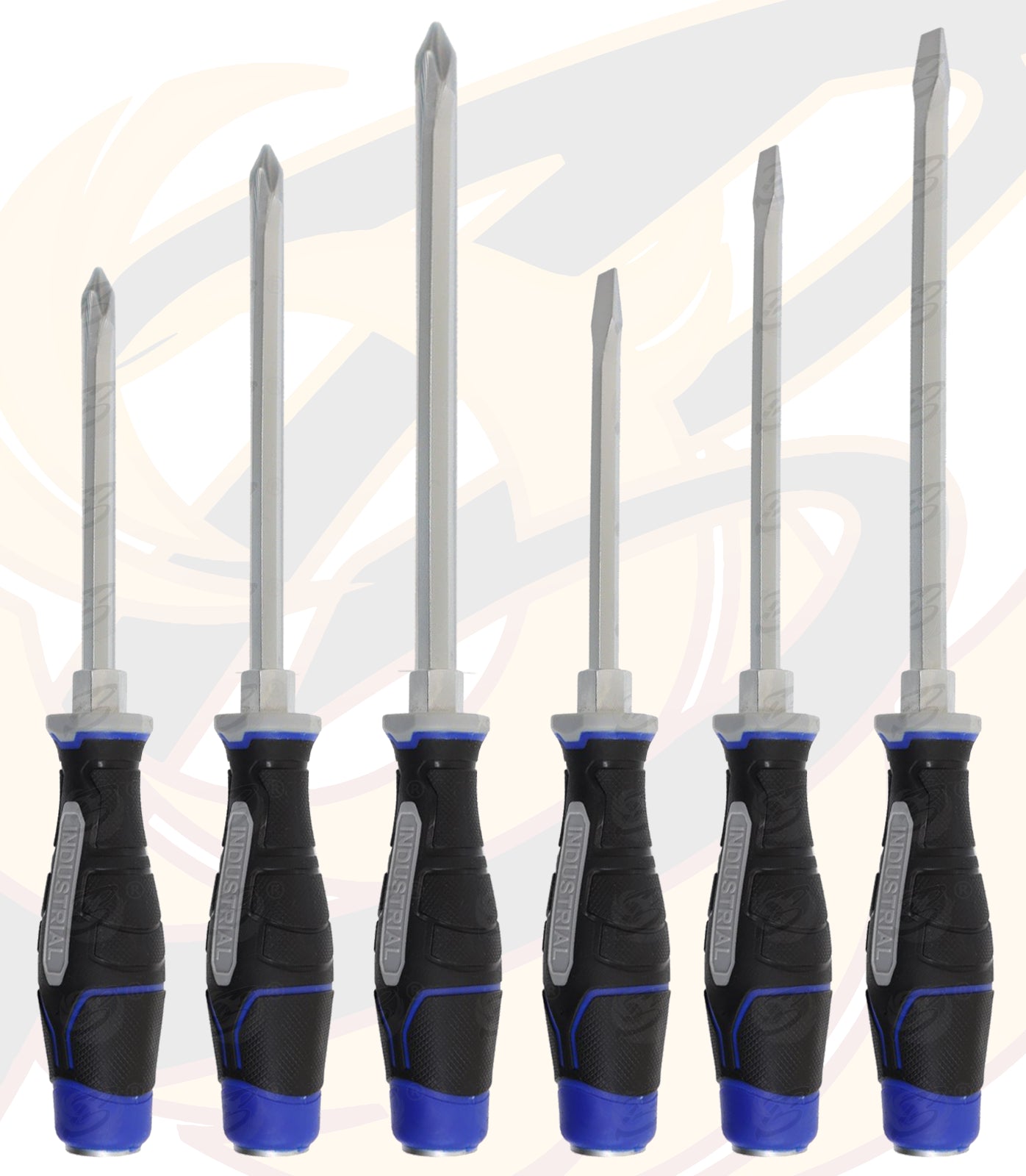 US PRO INDUSTRIAL 6PCS MAGNETIC SCREWDRIVER SET ( SLOTTED - PHILLIPS )