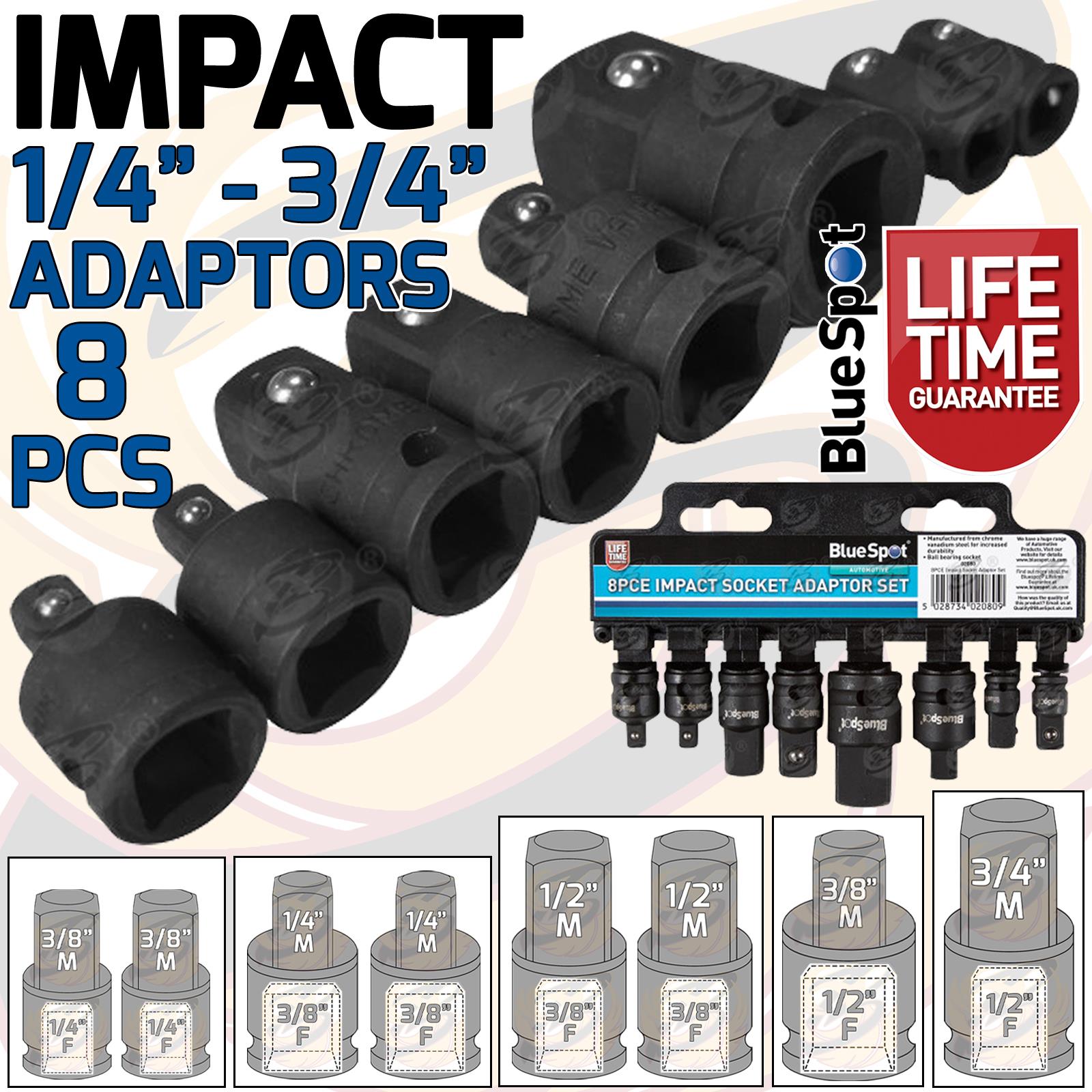 BLUESPOT 8PCS IMPACT SOCKET ADAPTERS ( 1/4" - 3/4" )