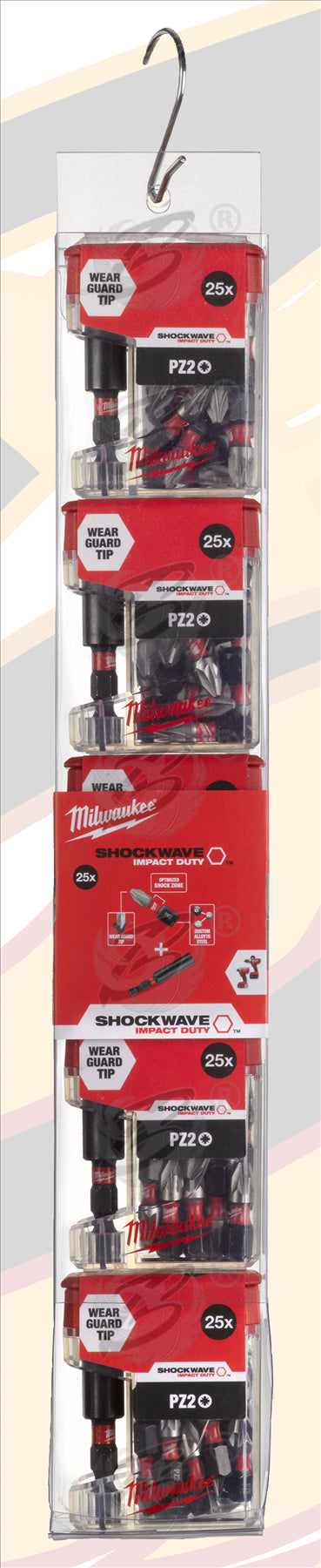 MILWAUKEE 26PCS POZI IMPACT BITS & MAGNETIC BIT HOLDER ( x 5 TUBS )