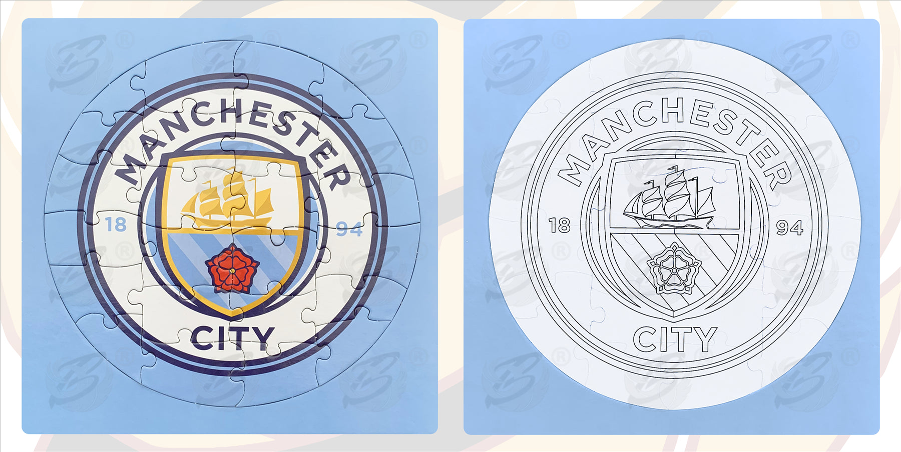 MANCHESTER CITY 4PCS COLOUR-IN JIGSAW PUZZLE