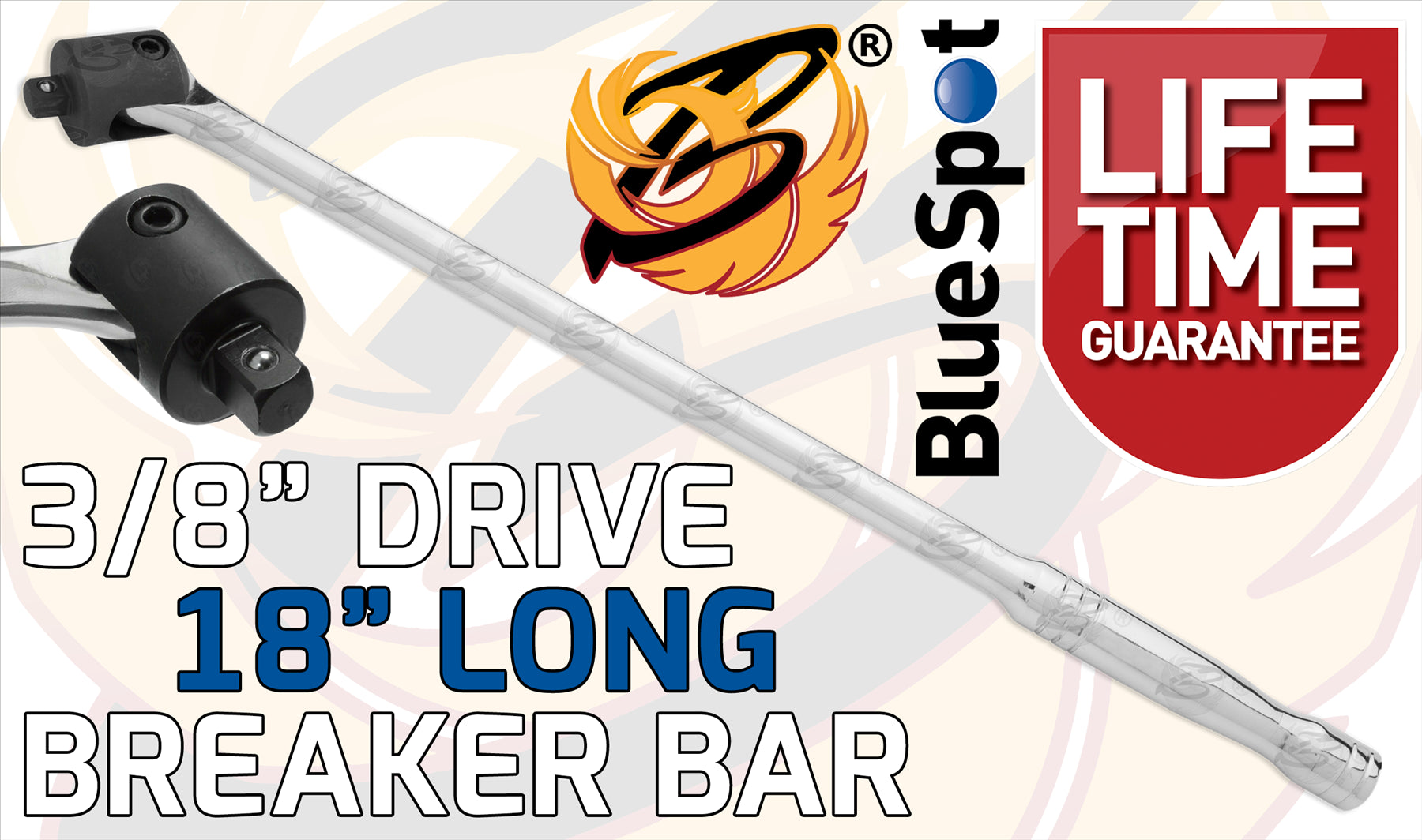 BLUESPOT 3/8" DRIVE 18" LONG BREAKER BAR