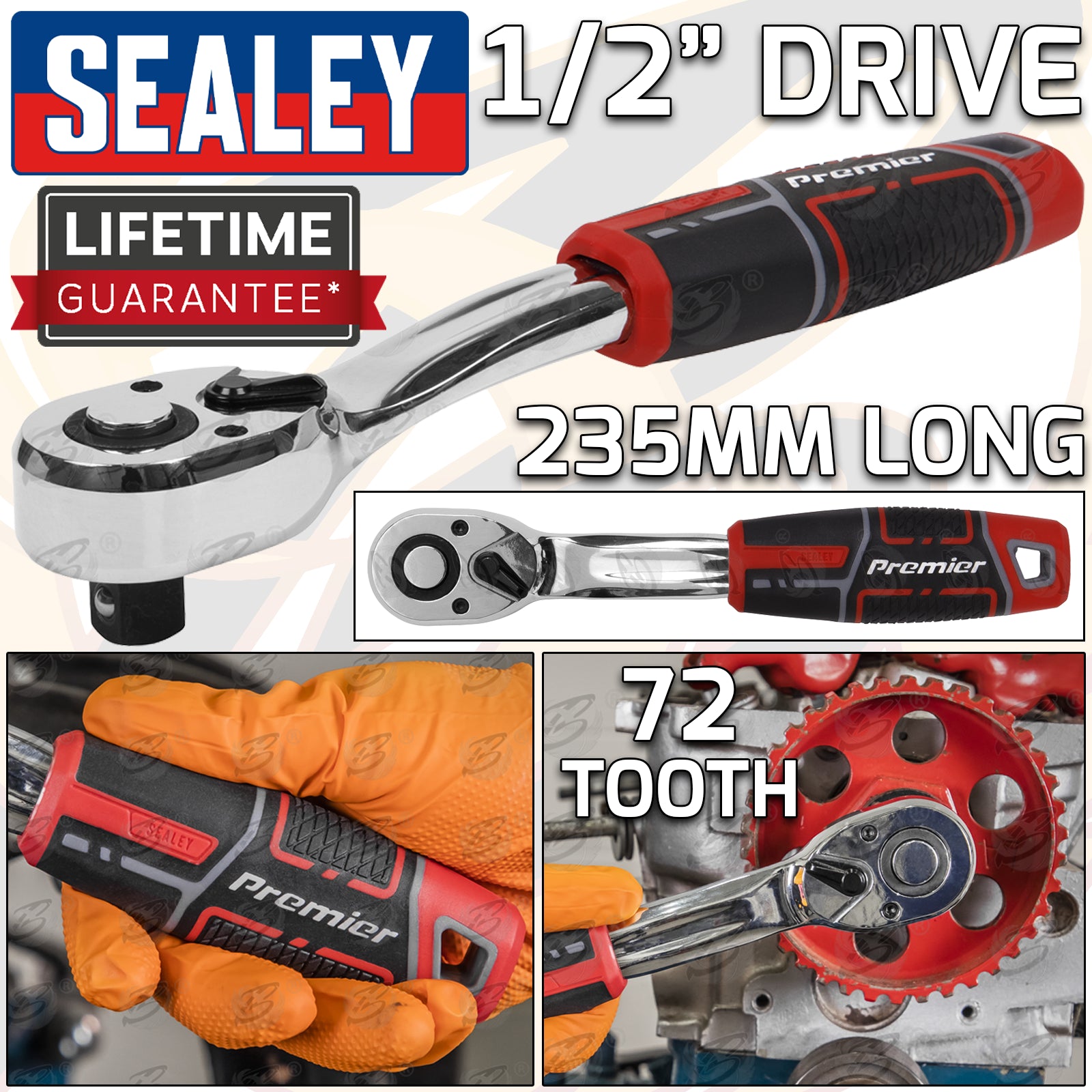 SEALEY 1/2" DRIVE 72 TOOTH CURVED RATCHET