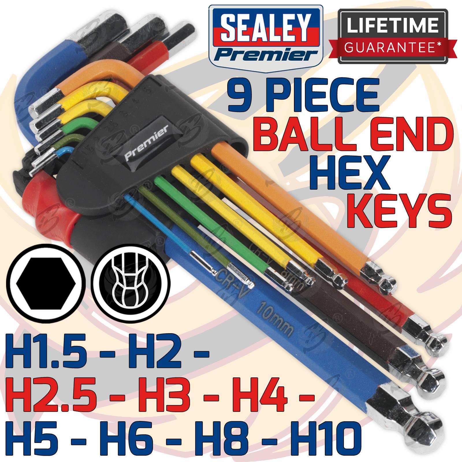 SEALEY 9PCS BALL ENDED HEX KEYS H1.5 - H10
