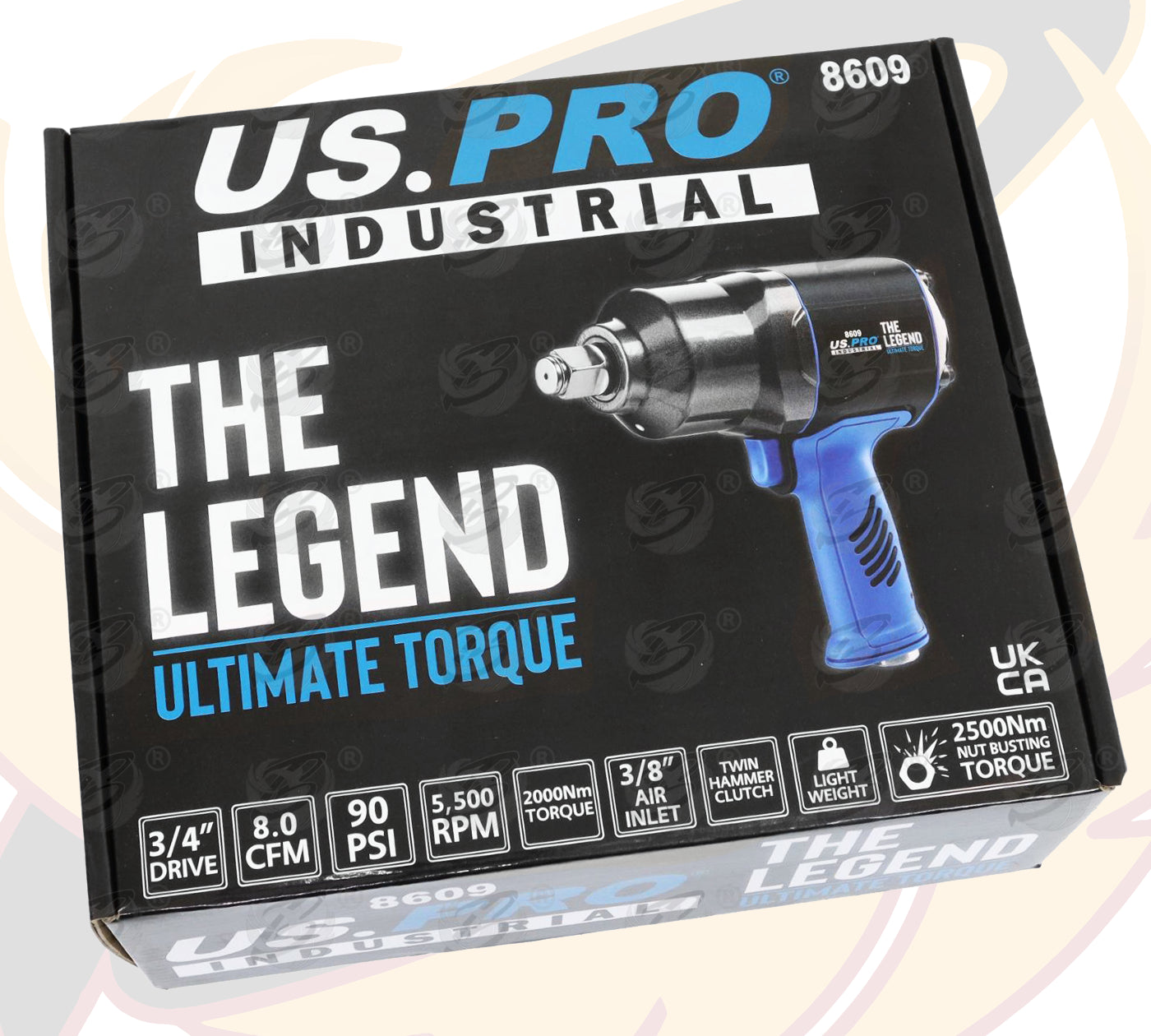 US PRO 3/4" DRIVE AIR IMPACT WRENCH 2500Nm NBT ( THE LEGEND ) & 15PCS DEEP IMPACT SOCKETS & EXTENSION BAR SETS 24MM - 41MM