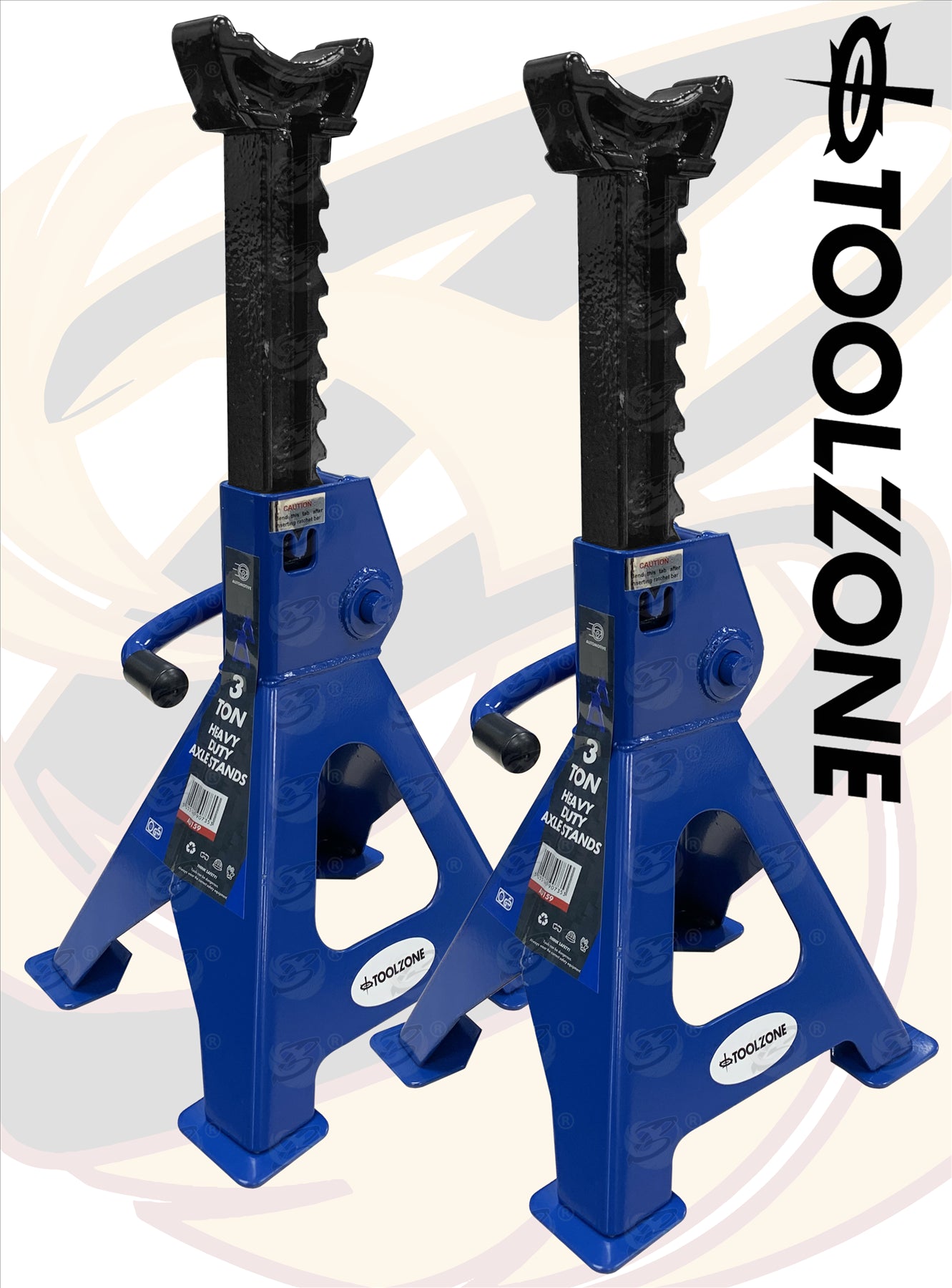 TOOLZONE 3 TON ( TONNE ) AXLE STANDS ( PAIR )