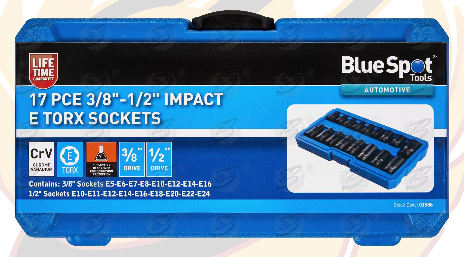 BLUESPOT 17PCS 3/8" & 1/2" DR IMPACT E - TORX SOCKETS E5 - E24