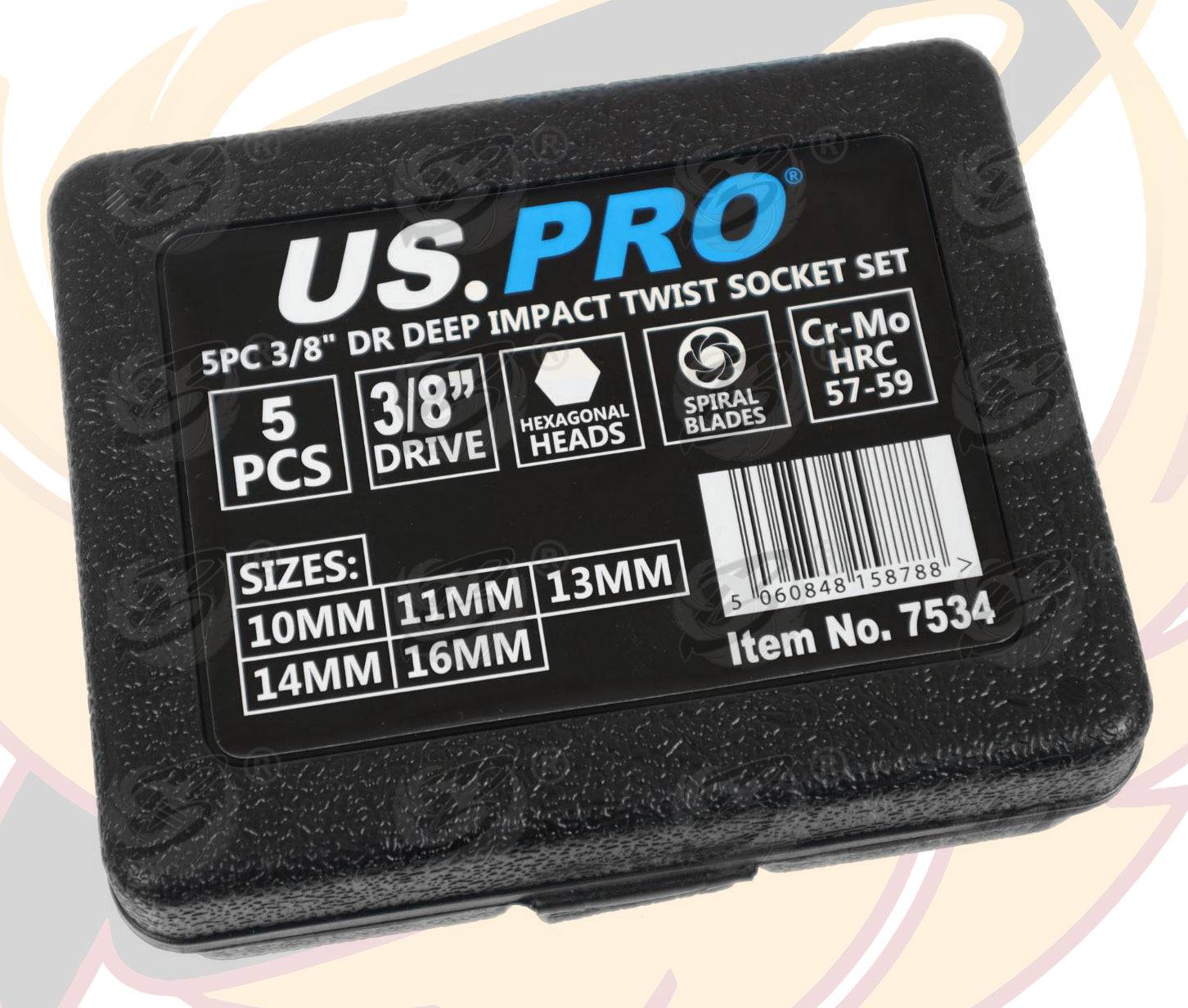 US PRO 5PCS 3/8" DRIVE IMPACT TWIST SOCKETS 10MM - 16MM