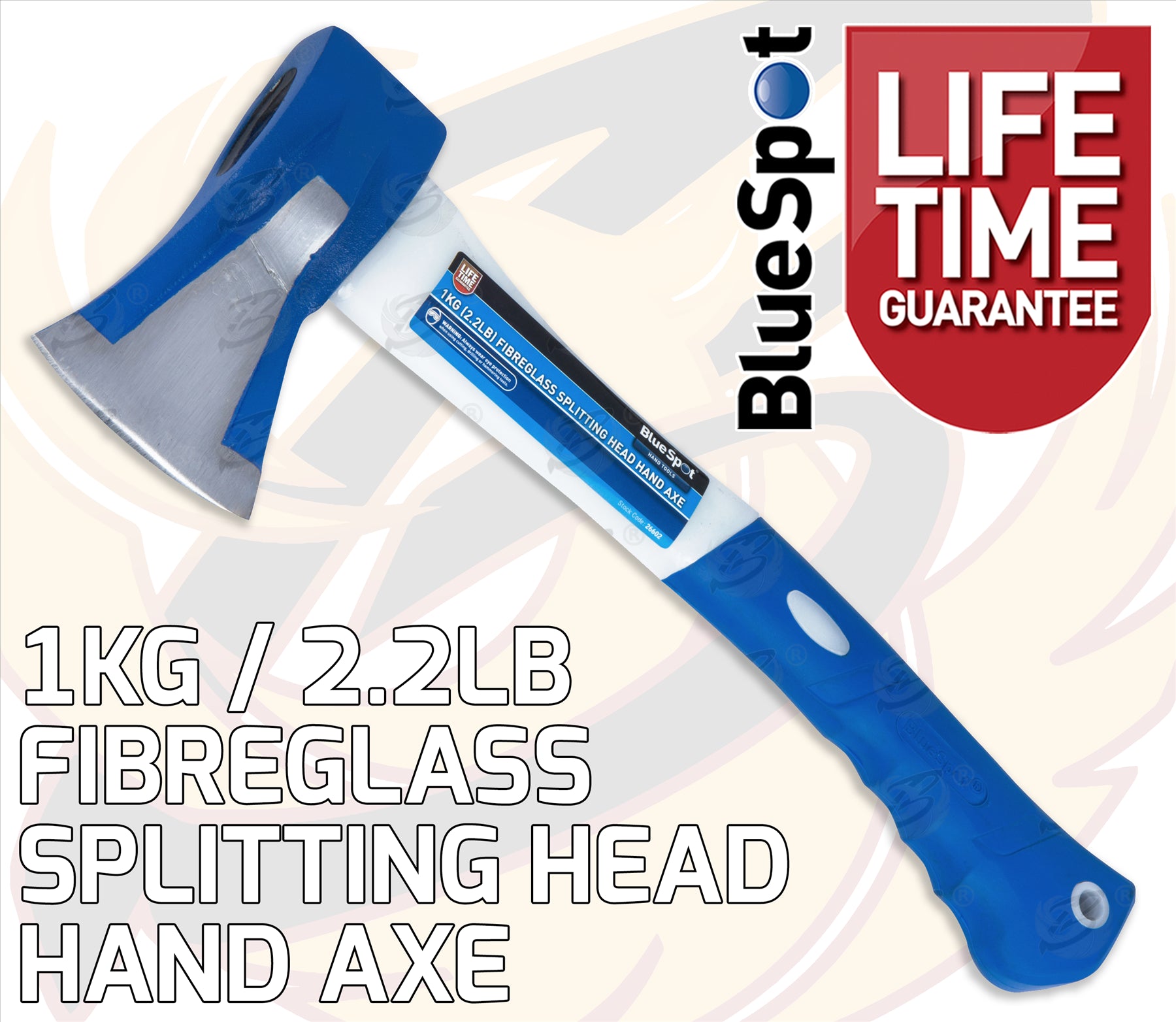 BLUESPOT 1KG ( 2.2LB ) FIBREGLASS SPLITTING HEAD HAND AXE