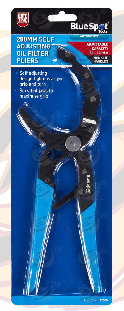 BLUESPOT SELF ADJUSTING OIL FILTER PLIERS 60MM - 120MM