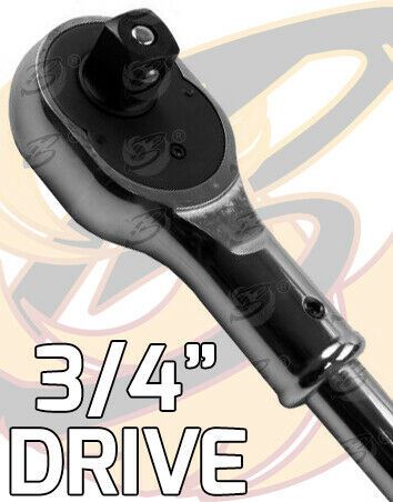 US PRO 3/4" DRIVE 24 TOOTH 1000MM LONG RATCHET HANDLE & 17MM 6 POINT DEEP IMPACT SOCKET