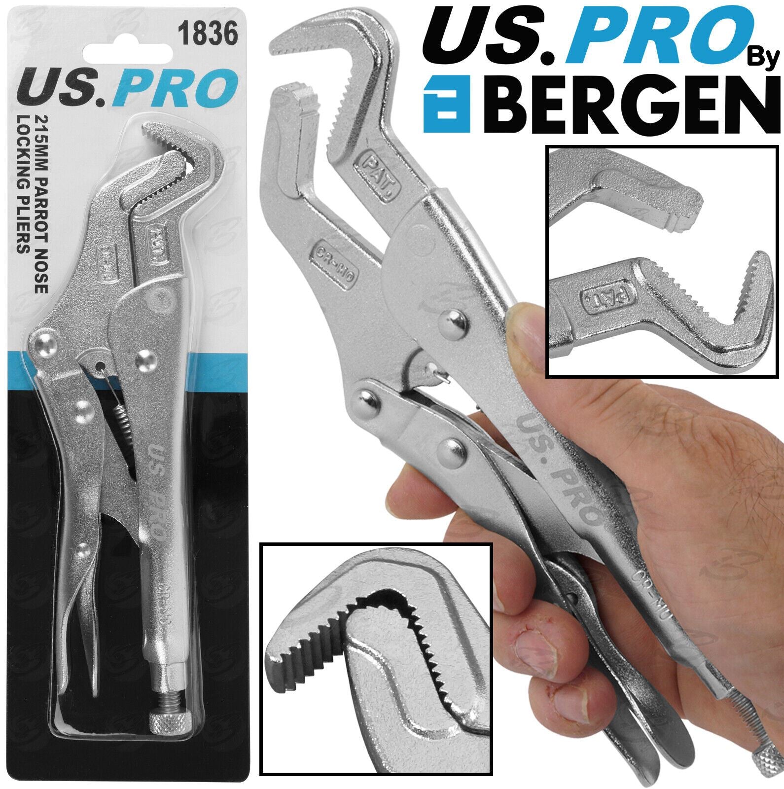 US PRO 215MM PARROT NOSE LOCKING PLIERS