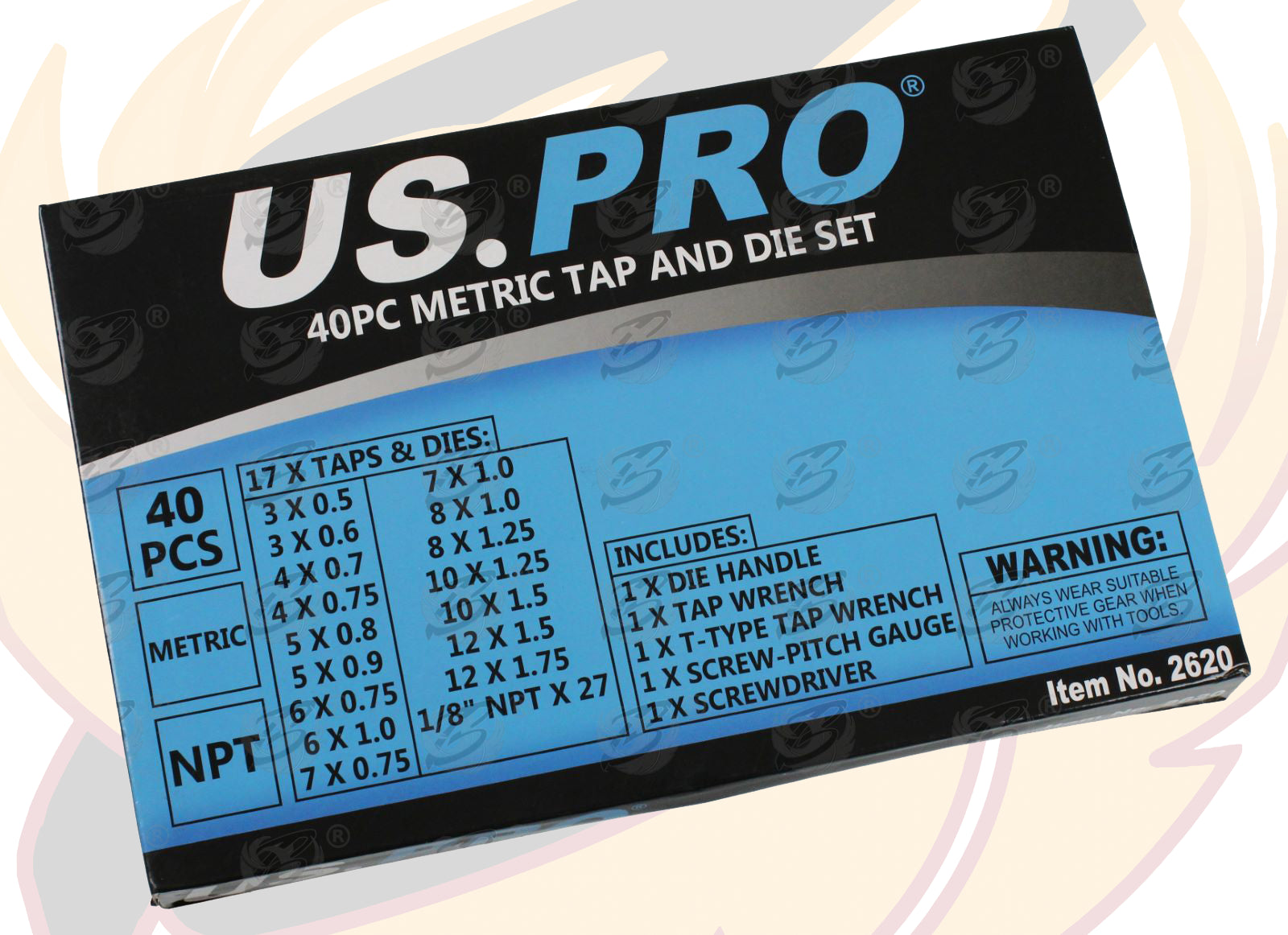 US PRO 40PC METRIC TAP AND DIE SET ( M3 - M12 )