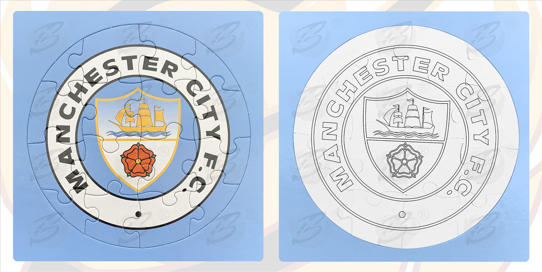 MANCHESTER CITY 4PCS COLOUR-IN JIGSAW PUZZLE