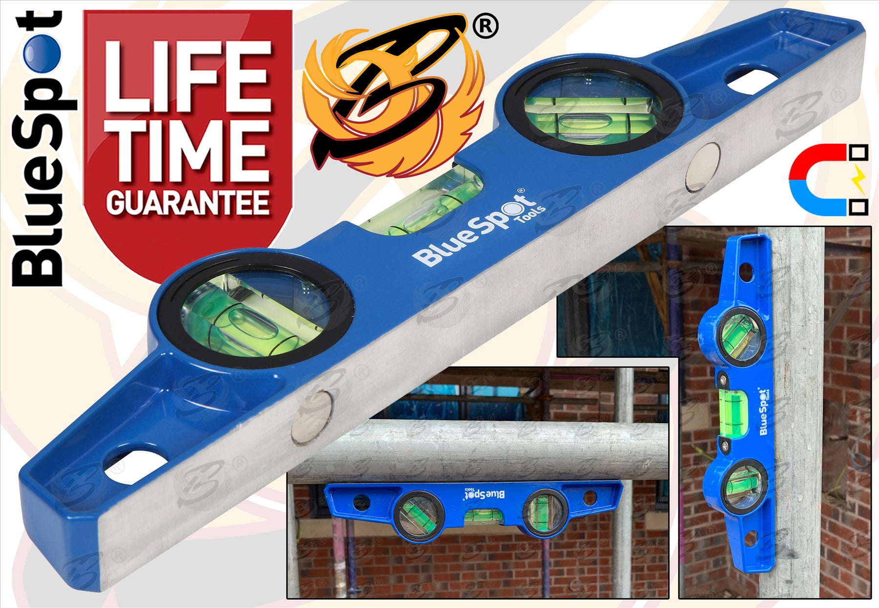 BLUESPOT 10" ( 250mm ) MAGNETIC SCAFFOLD LEVEL