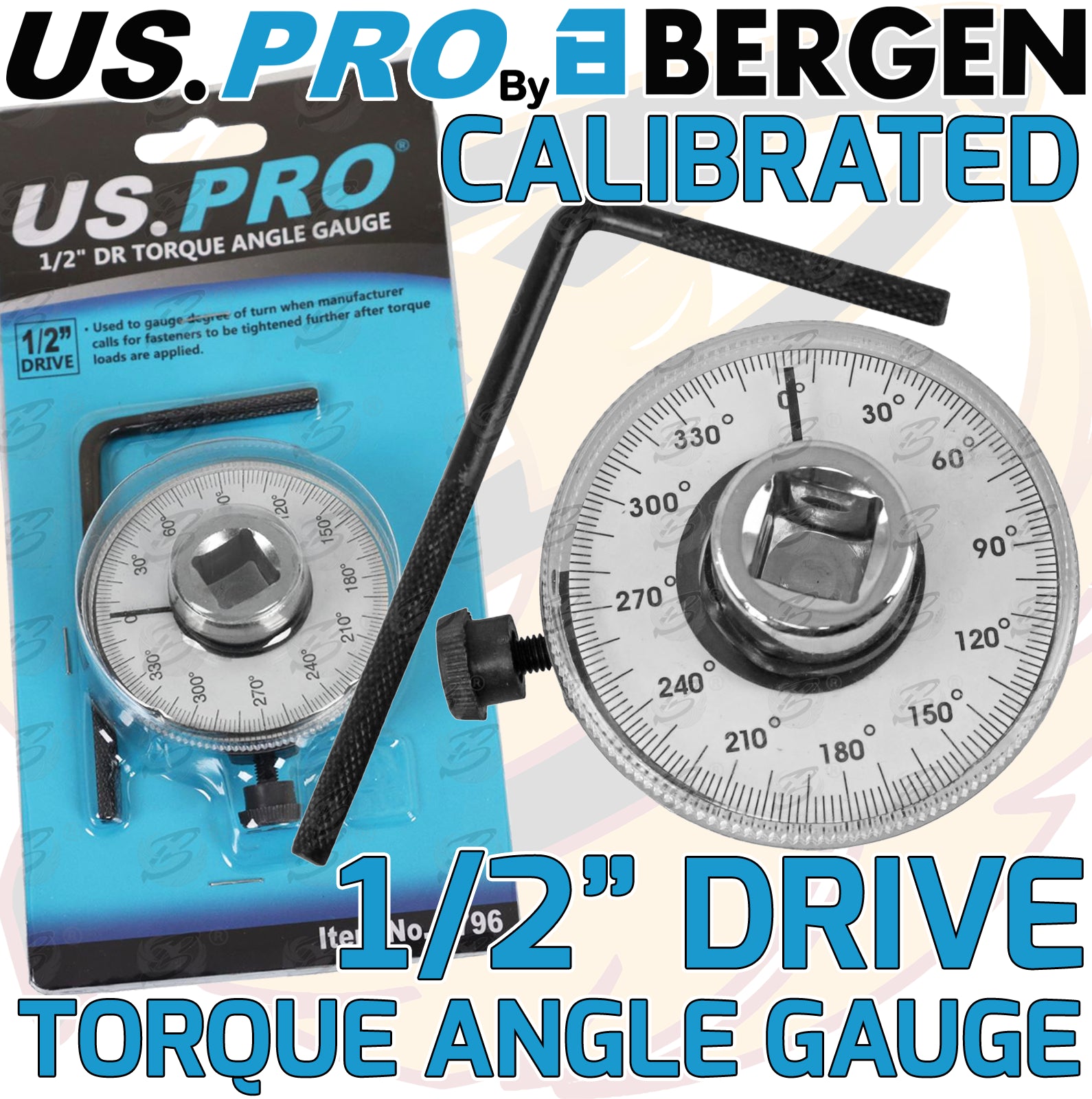 US PRO 1/2" DRIVE TORQUE ANGLE GAUGE