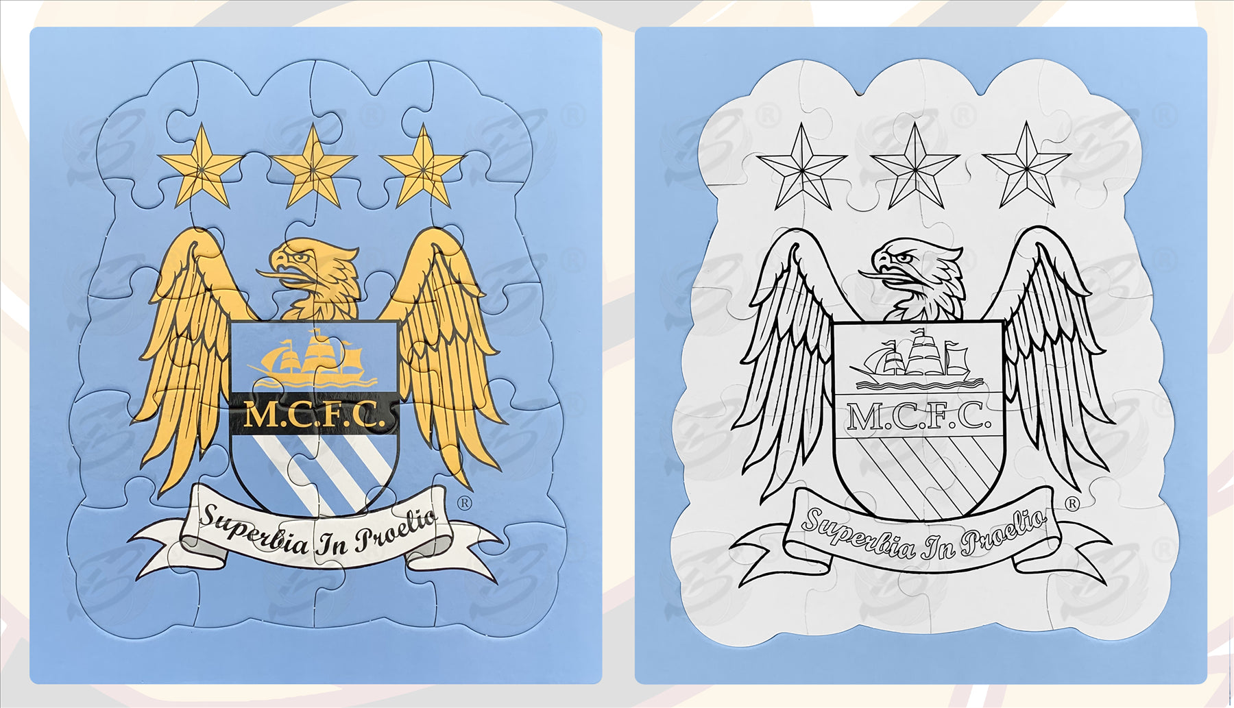 MANCHESTER CITY 4PCS COLOUR-IN JIGSAW PUZZLE