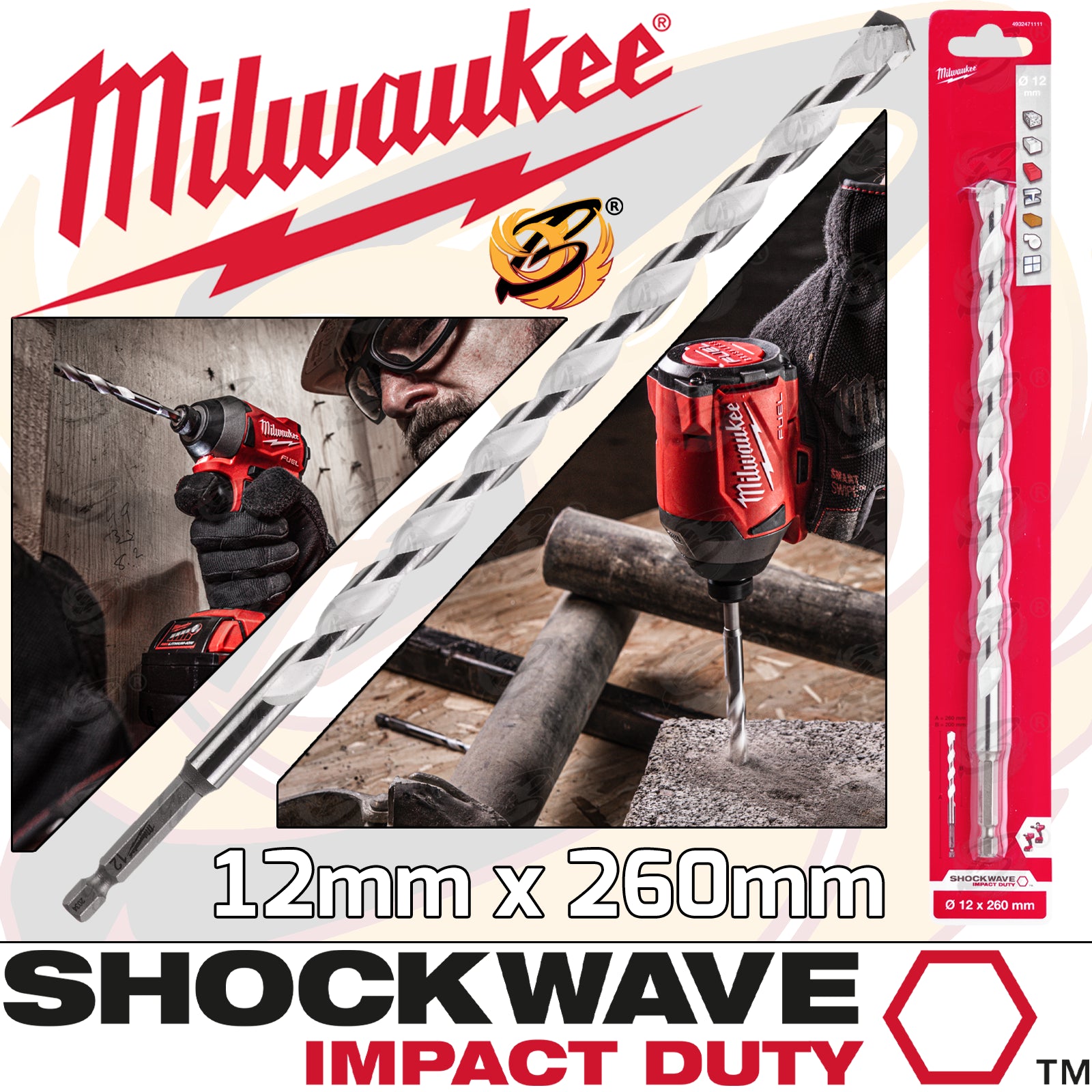 MILWAUKEE 12mm x 260mm MULTI MATERIAL DRILL BIT