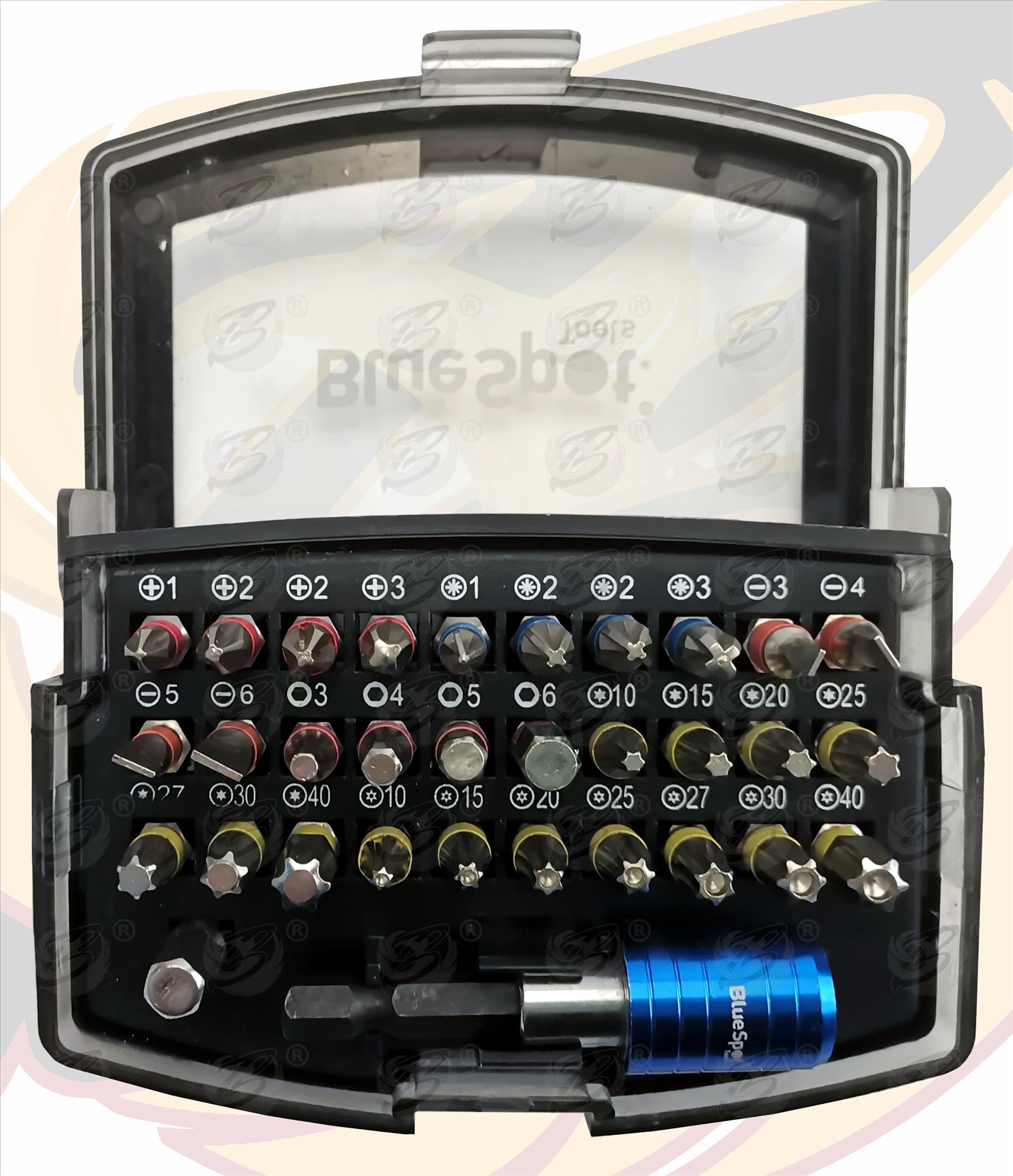 BLUESPOT 32PCS MIXED COLOURED DRILL BIT SET