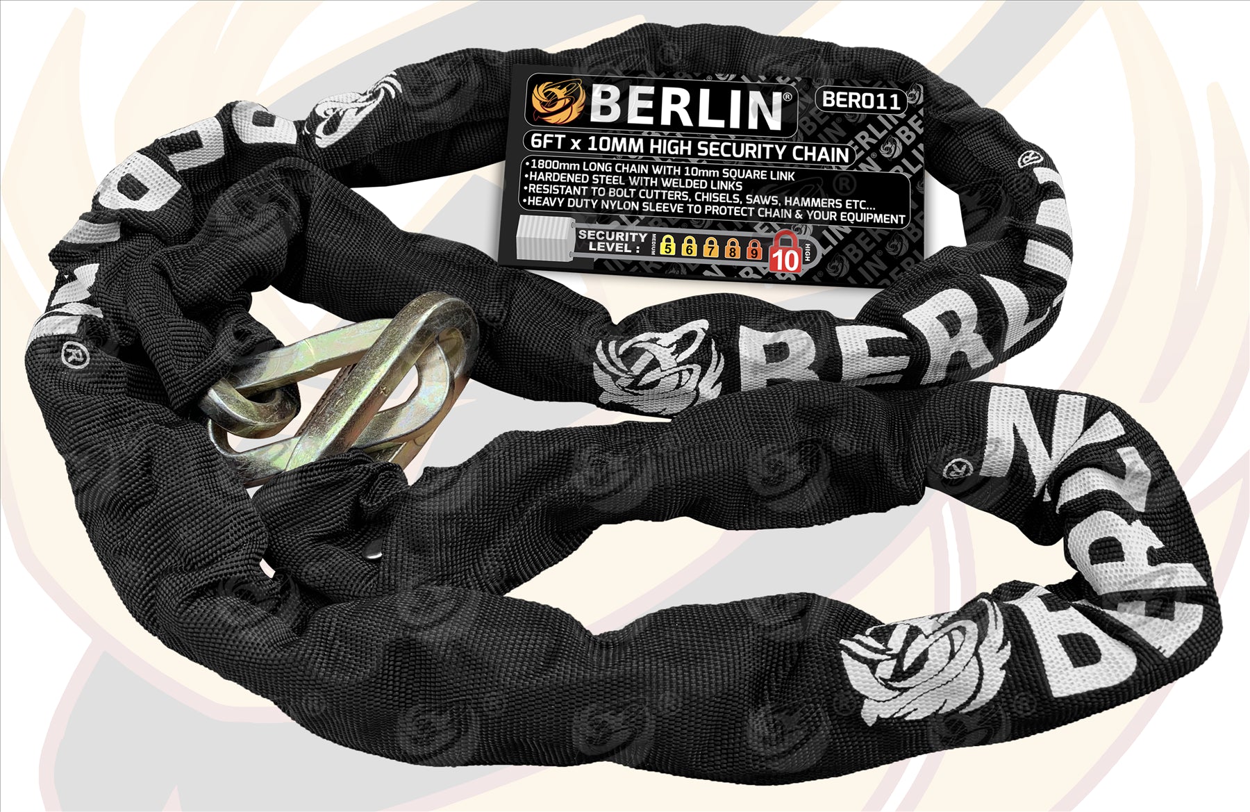 BERLIN 6FT LONG 10MM LINKS SECURITY CHAIN
