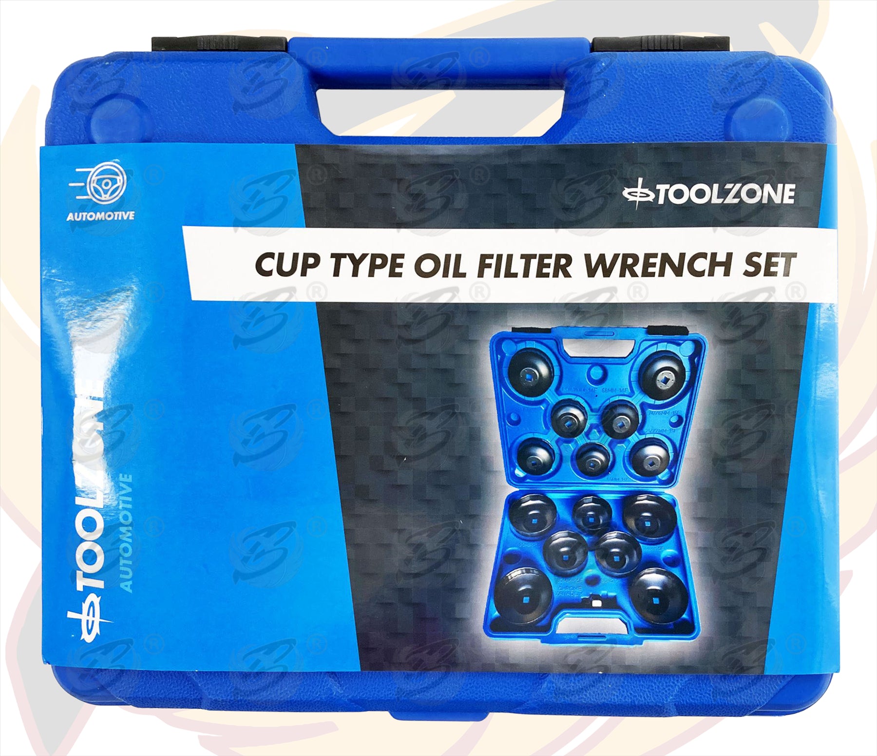 TOOLZONE 15PCS 3/8" DRIVE "CUP TYPE" OIL FILTER SOCKETS ( 65MM - 100M )