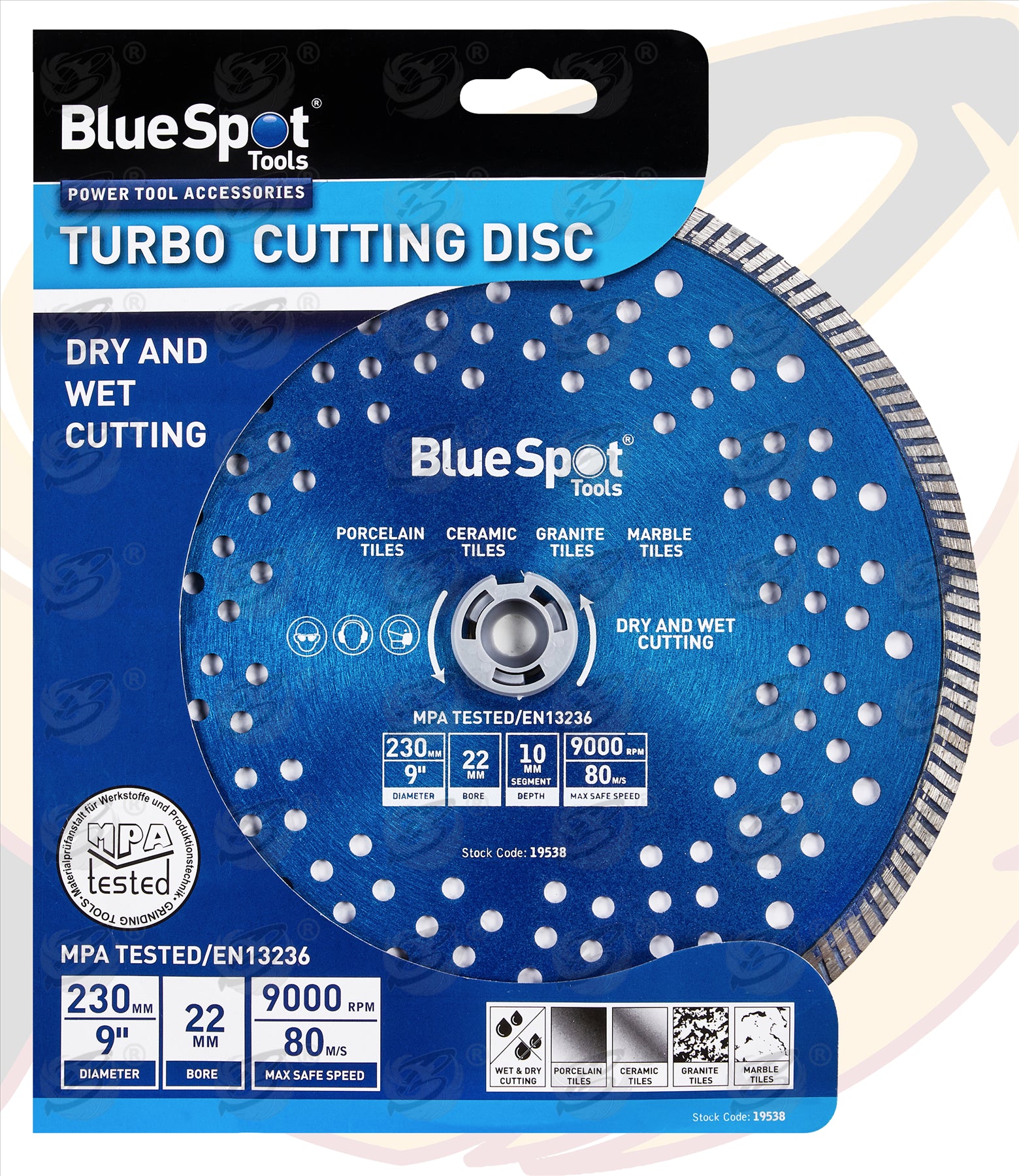 BLUESPOT 9" / 230MM TURBO DIAMOND CUTTING DISC