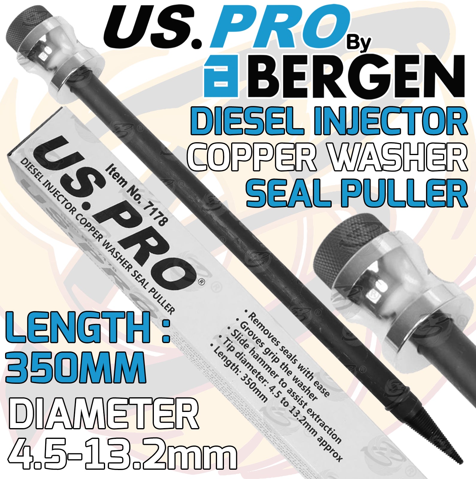 US PRO DIESEL INJECTOR COPPER WASHER SEAL PULLER